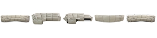 Furniture Lenardo 6-Pc. Leather Sectional with 2 Power Recliners and Console, Created for Macy's